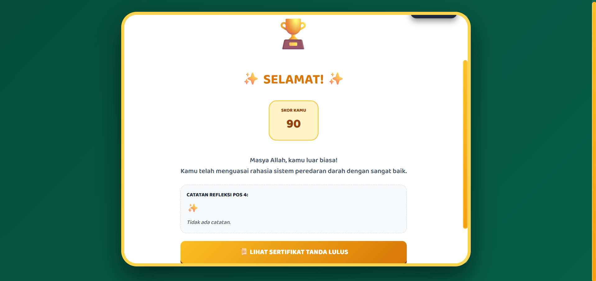 Misi Pos 5 - Kelulusan